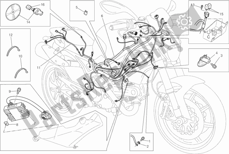 Todas las partes para Arnés De Cableado de Ducati Monster 795 EU Thailand 2014